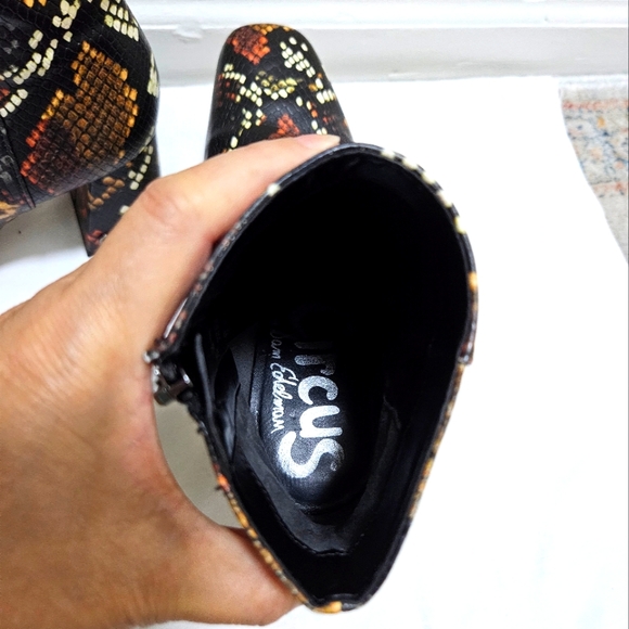 Circus By Sam Edelmam Kate Women's Snake Skin Tone Block Ankle Boots Size 7.5 - Picture 10 of 10